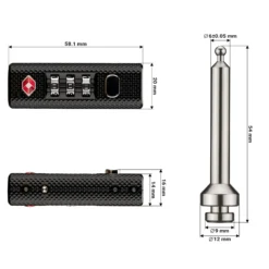 Wiltec TSA Schloss für Koffer 2er Set, Zahlenschloss 3-stellig, Schloss mit Zahlencode, Gepäckschloss für Reisen, robustes Kofferschloss für Gepäck, Vorhängeschloss aus widerstandsfähigem Material