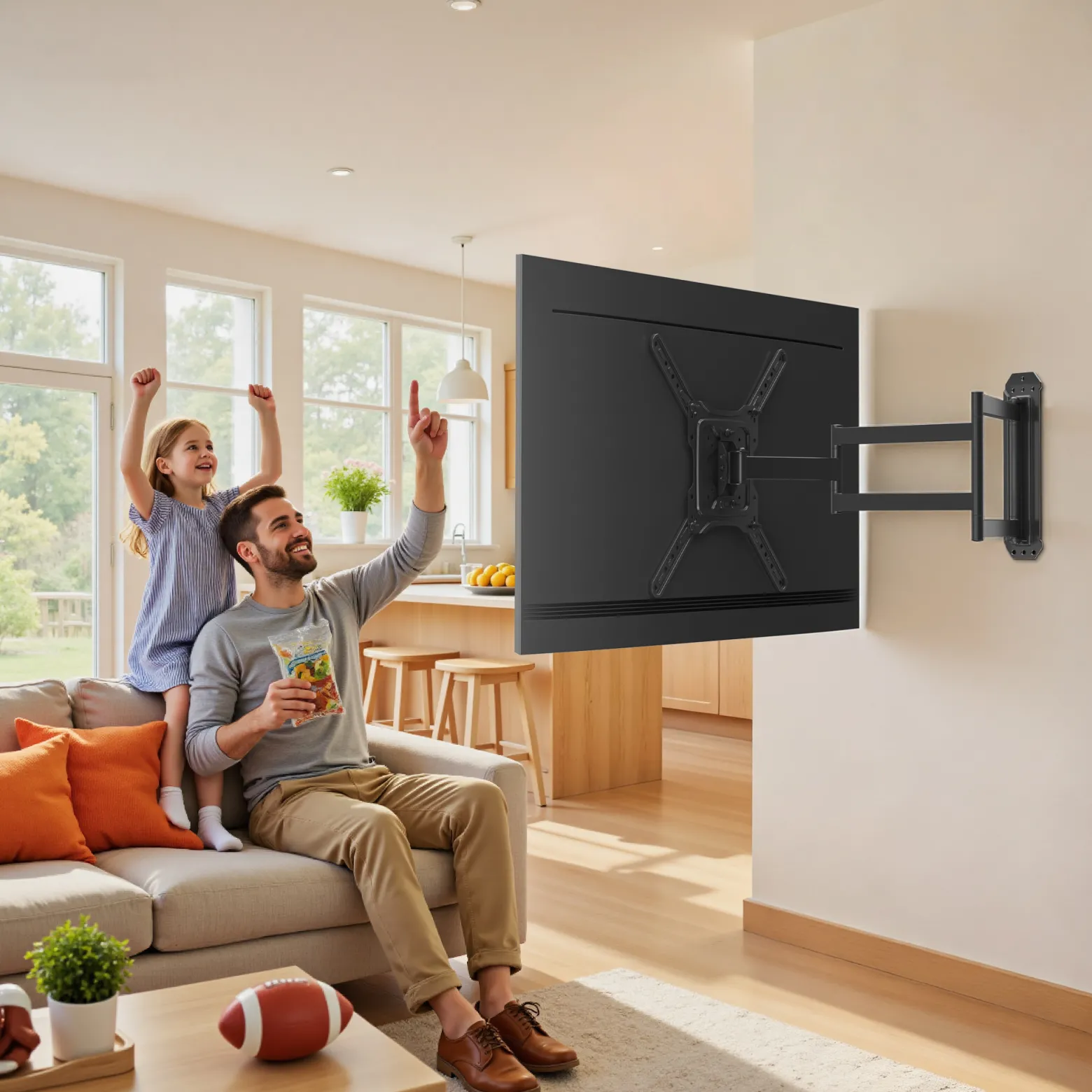 Wiltec TV-Halterung 23"-65", TV Wandhalterung schwenkbar bis 35 kg, platzsparende Fernsehhalterung