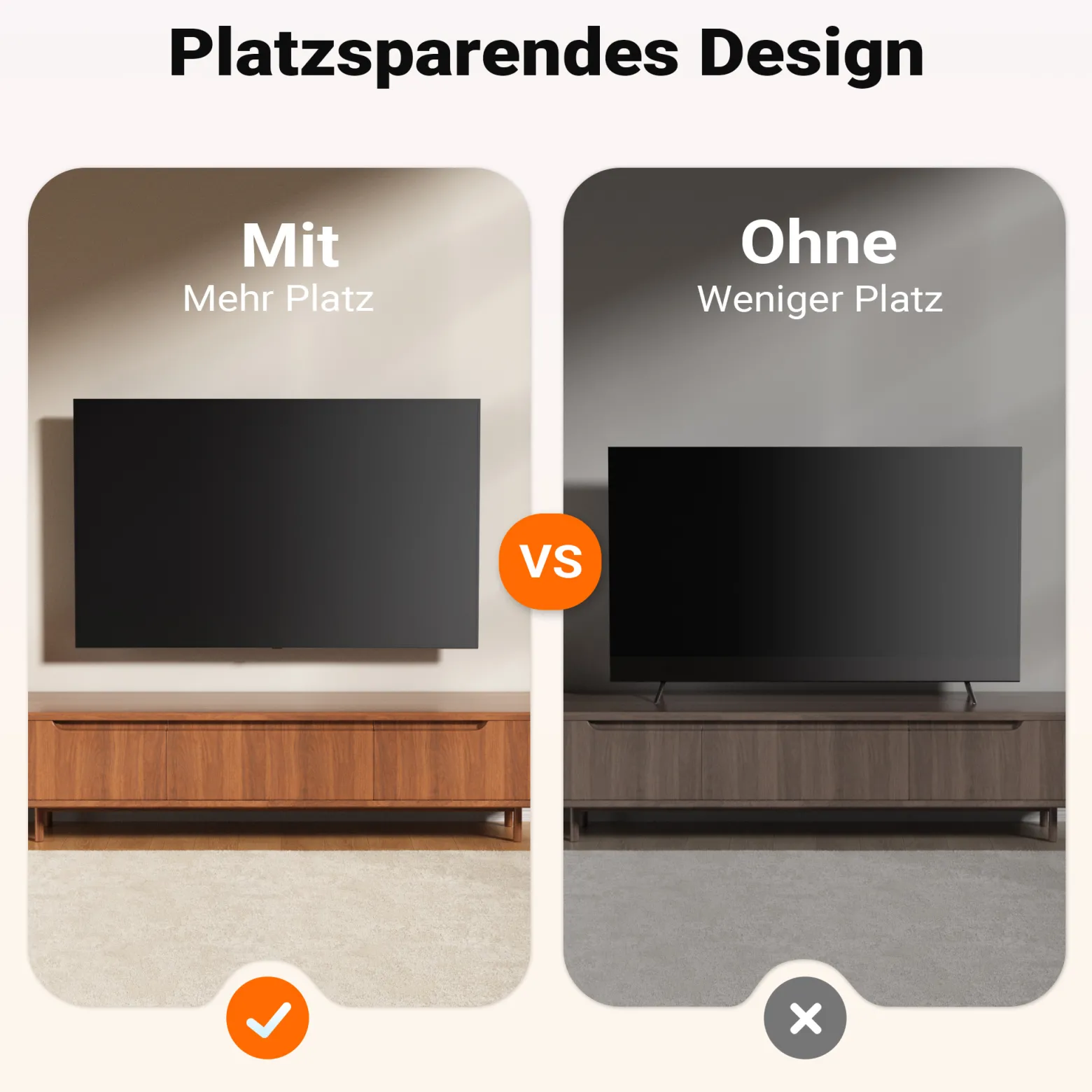 Wiltec TV-Halterung 23"-65", TV Wandhalterung schwenkbar bis 35 kg, platzsparende Fernsehhalterung