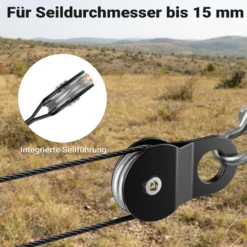 Wiltec Umlenkrolle für Seilwinde mit 10 t Zuglast, Lenkrolle zur Umleitung des Seilzugs, Seilrolle für Flaschenzug mit Verdrehschutz