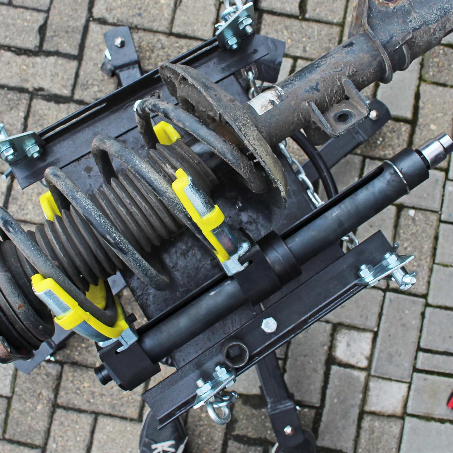 Wiltec Universal Federspanner Set für MacPherson Federbeine, Spannkraft ca. 1000 kg, Feder Montage für viele Automarken, Tuning Satz