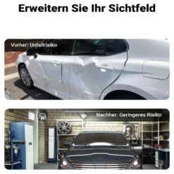 Wiltec Verkehrsspiegel 30 cm konvex mit Schutzhaube Schwarz, runder Sicherheitsspiegel mit 160° Sichtfeld, Konvexspiegel für Ausfahrten inkl. Montagematerial
