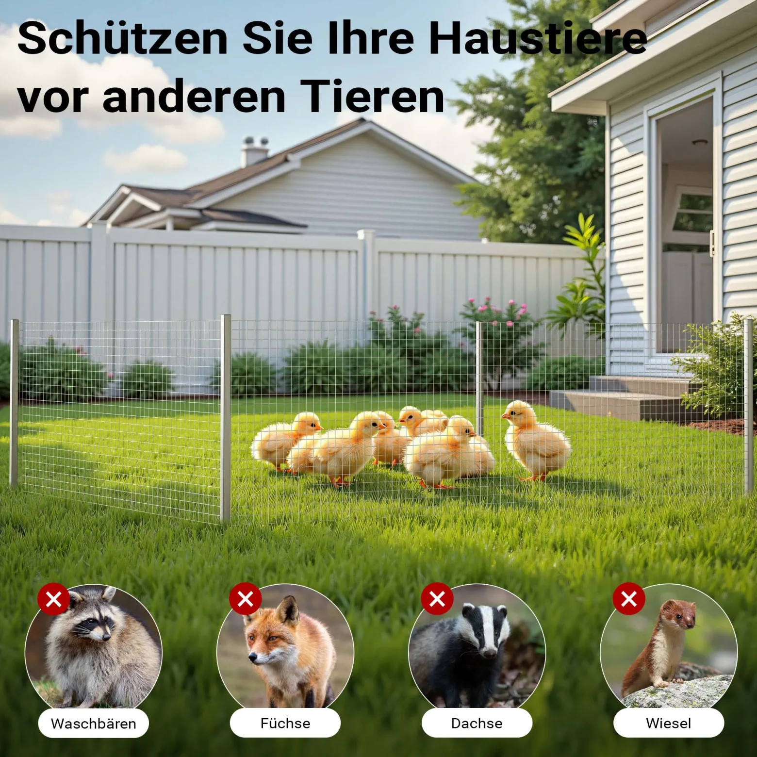 Wiltec Volierendraht 0,5 x 10 m, Hasendraht mit 6,3 mm Maschenweite sechseckig, Kaninchendraht Stahl verzinkt, wetterfester Hühnerdraht für Gehege