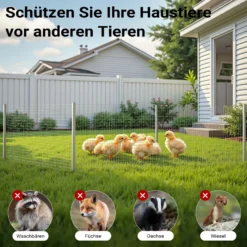 Wiltec Volierendraht 1,1 x 2,1 m, Hasendraht mit 6,3 mm Maschenweite sechseckig, Kaninchendraht Stahl verzinkt, wetterfester Hühnerdraht für Gehege