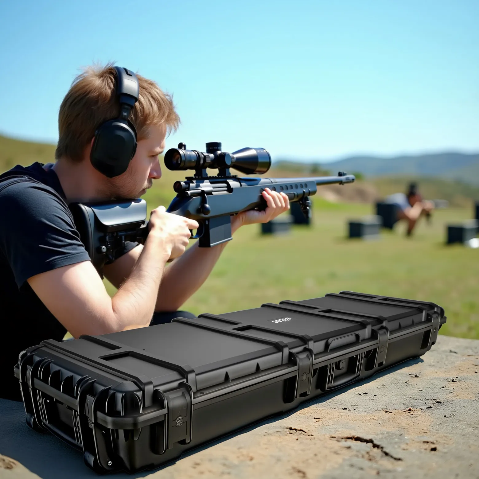 Wiltec Waffenkoffer 139,6 x 44,9 x 18,8 cm aus PP, Bogenkoffer für Bogensport und Gewehre