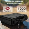 Wiltec Waffenkoffer 310 x 256 x 86 mm mit Kofferschloss, Koffer für Kurzwaffen, Pistolenkoffer mit Schaumstoffpolsterung für sicheren Transport