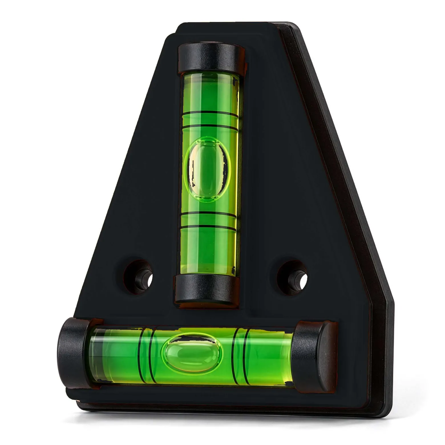 Wiltec Wasserwaage magnetisch Kreuzwasserwaage mit 2 Libellen, Magnetwasserwaage für Wohnmobil, Haushalt und Bau, kompakte Mini Wasserwaage aus ABS mit Magnetrückseite