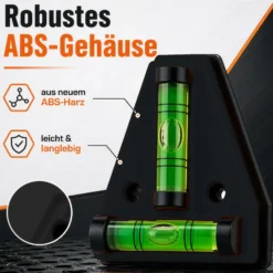 Wiltec Wasserwaage magnetisch Kreuzwasserwaage mit 2 Libellen, Magnetwasserwaage für Wohnmobil, Haushalt und Bau, kompakte Mini Wasserwaage aus ABS mit Magnetrückseite