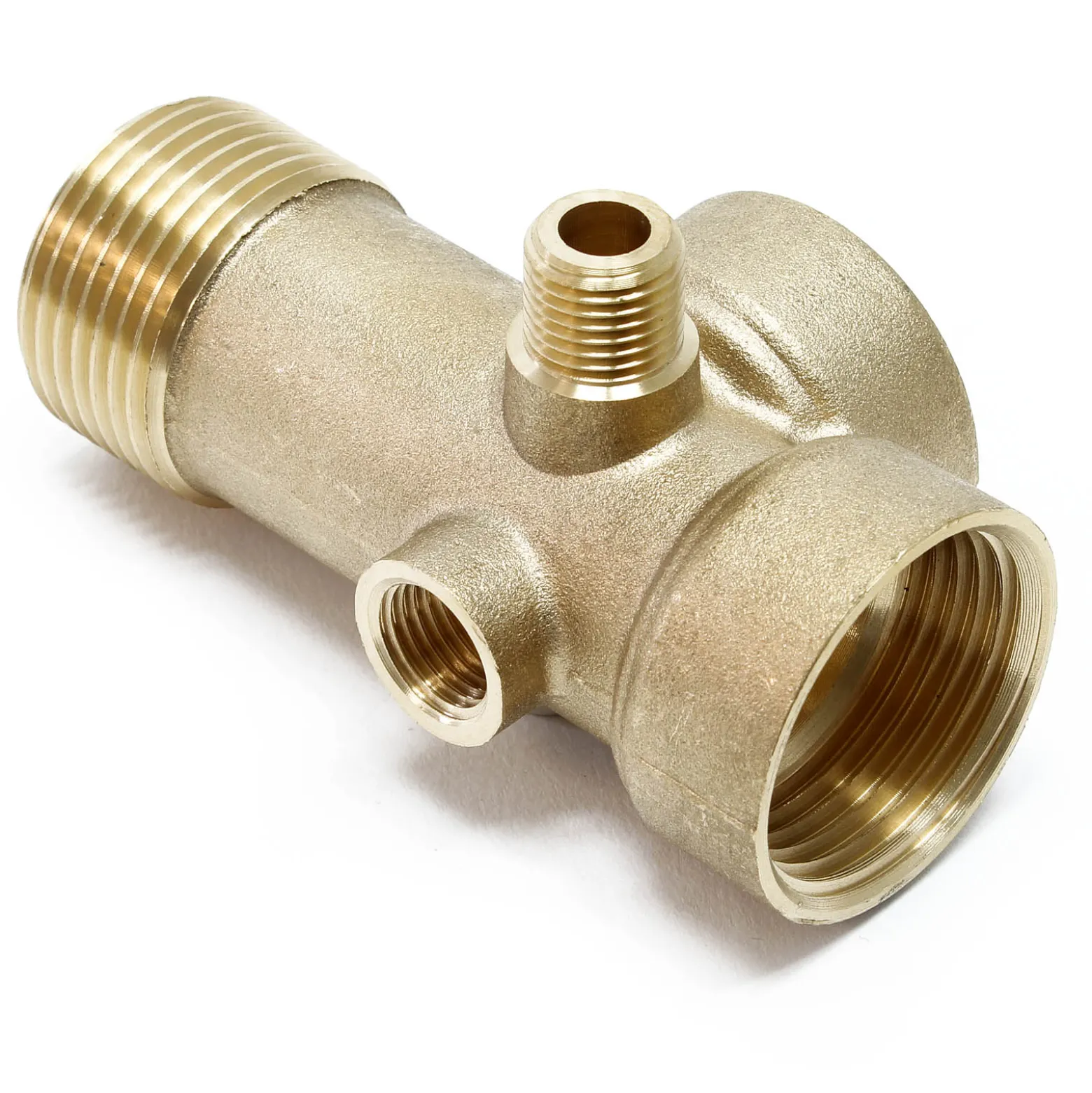 Wiltec 5-Wege Verteiler Messing 2x 1" IG 1x 1" AG 1x 1/4" IG 1x 1/4" AG Anschluss für Hauswasserwerk, Pumpe und Membrankessel