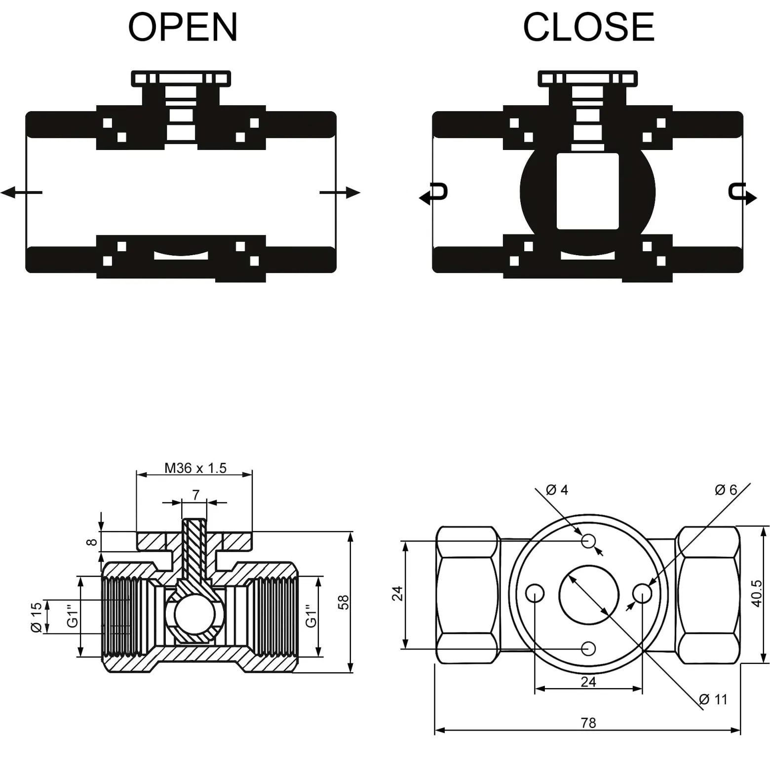 Wiltec 2-Wege Zonenventil DN25 33,7 mm (1"), Zweiwegeventil 230 VAC, Einheit aus Umschalt-Kugelventil und aufgesetztem Steuergerät