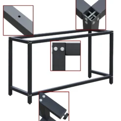 Wiltec Werkbankgestell 100 x 50 x 80 cm, Tischgestell belastbar bis 250 kg, Werkbank Untergestell mit höhenverstellbaren Füßen bis 83,5 cm