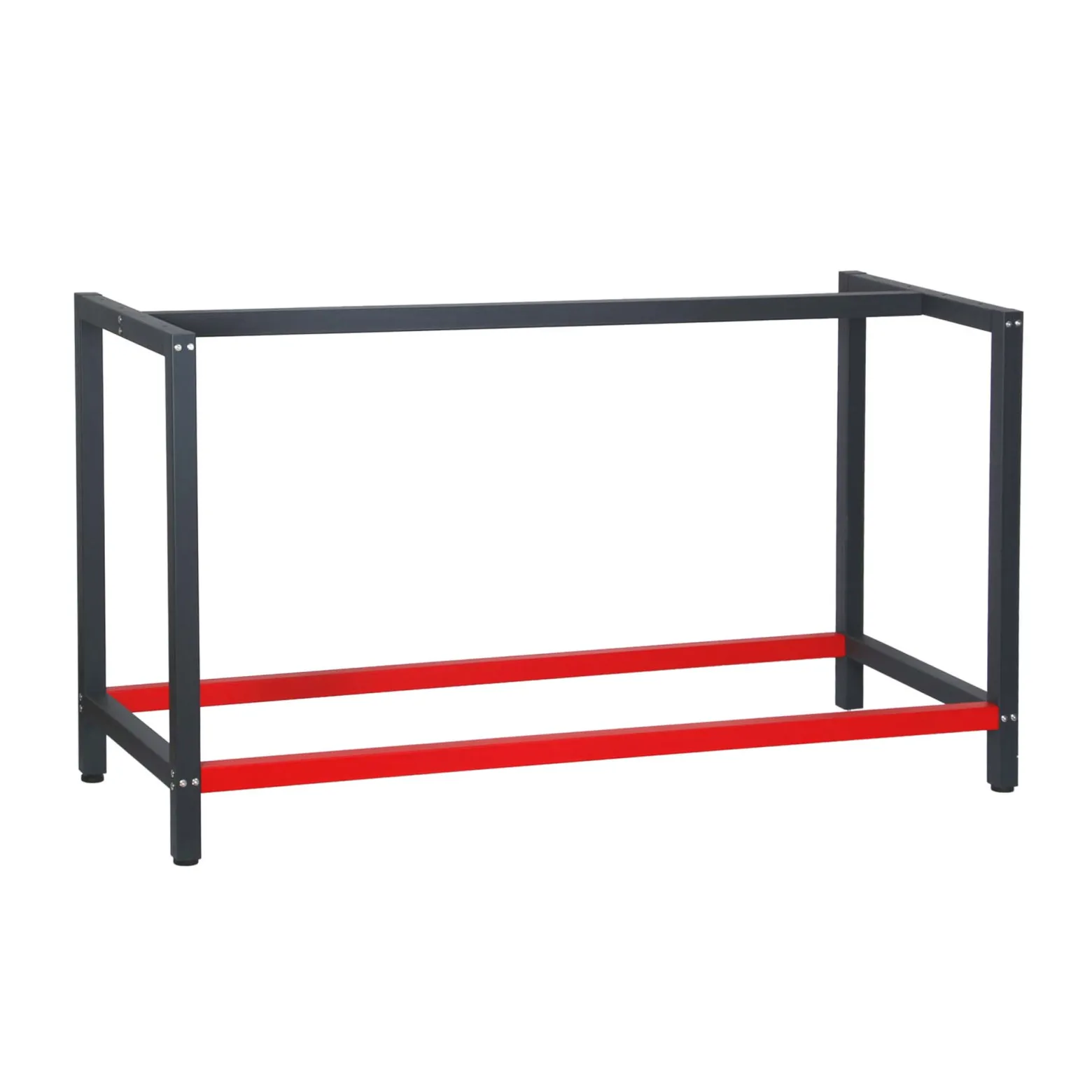 Wiltec Werkbank Gestell 150 x 57 x 81 cm aus Stahl, Werkbankgestell in Anthrazit Rot, Tischgestell max. 200 kg als Werkbank, Arbeitstisch & Sideboard