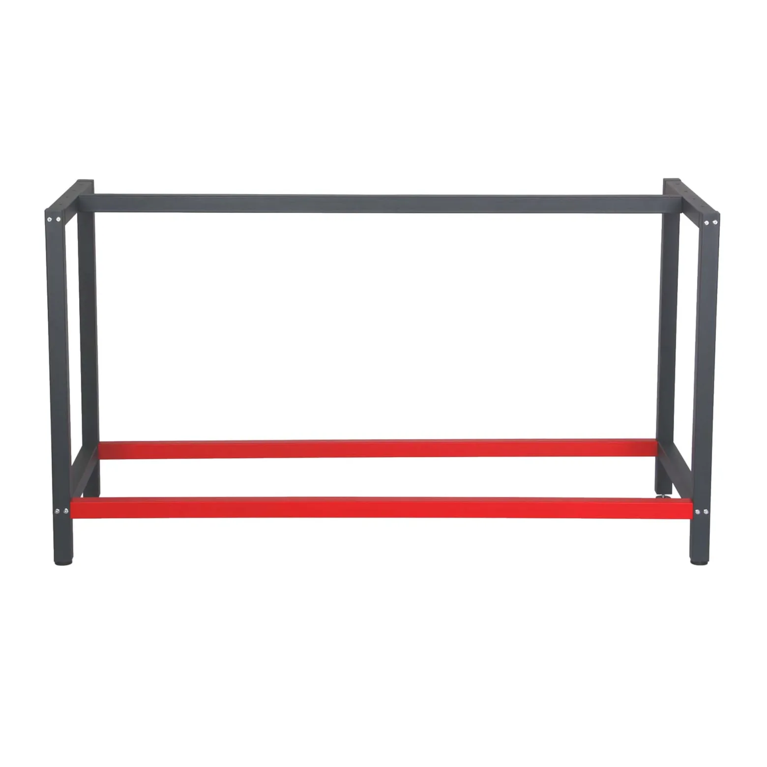 Wiltec Werkbank Gestell 150 x 57 x 81 cm aus Stahl, Werkbankgestell in Anthrazit Rot, Tischgestell max. 200 kg als Werkbank, Arbeitstisch & Sideboard