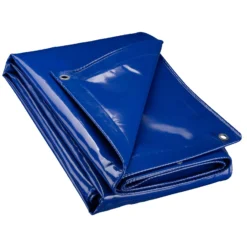 Wiltec wetterfeste Abdeckplane blau, wasserfeste Plane mit Ösen 2 x 3 m, Polyester Plane 650 g/m², UV-resistente Gartenplane, robuste Schutzplane mit PVC Beschichtung