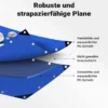 Wiltec wetterfeste Abdeckplane blau, wasserfeste Plane mit Ösen 4 x 3 m, PE Plane 240 g/m², UV-resistente Gartenplane, robuste Schutzplane