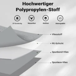 Wiltec Wohnwagen Schutzhülle Größe S 426 x 225 x 220 cm Plane, Abdeckplane für Caravan und Wohnmobil, Wohnwagenplane aus PP, Schutzhaube Abdeckung