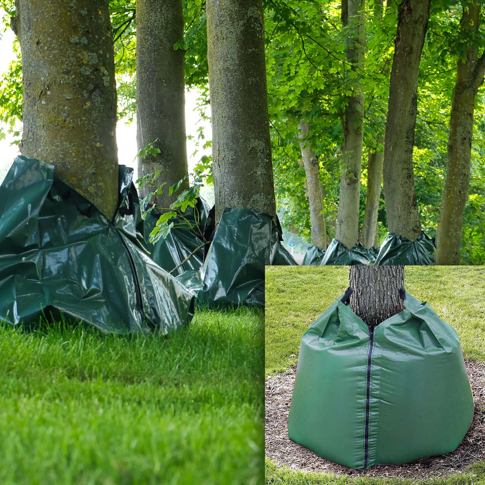 Wiltec 20x Baumbeutel 75L, Wassersack für 35-40 mm dicke Bäume, Bewässerungssack aus PVC für Bäume zur langfristigen Wasserabgabe bei Trockenheit