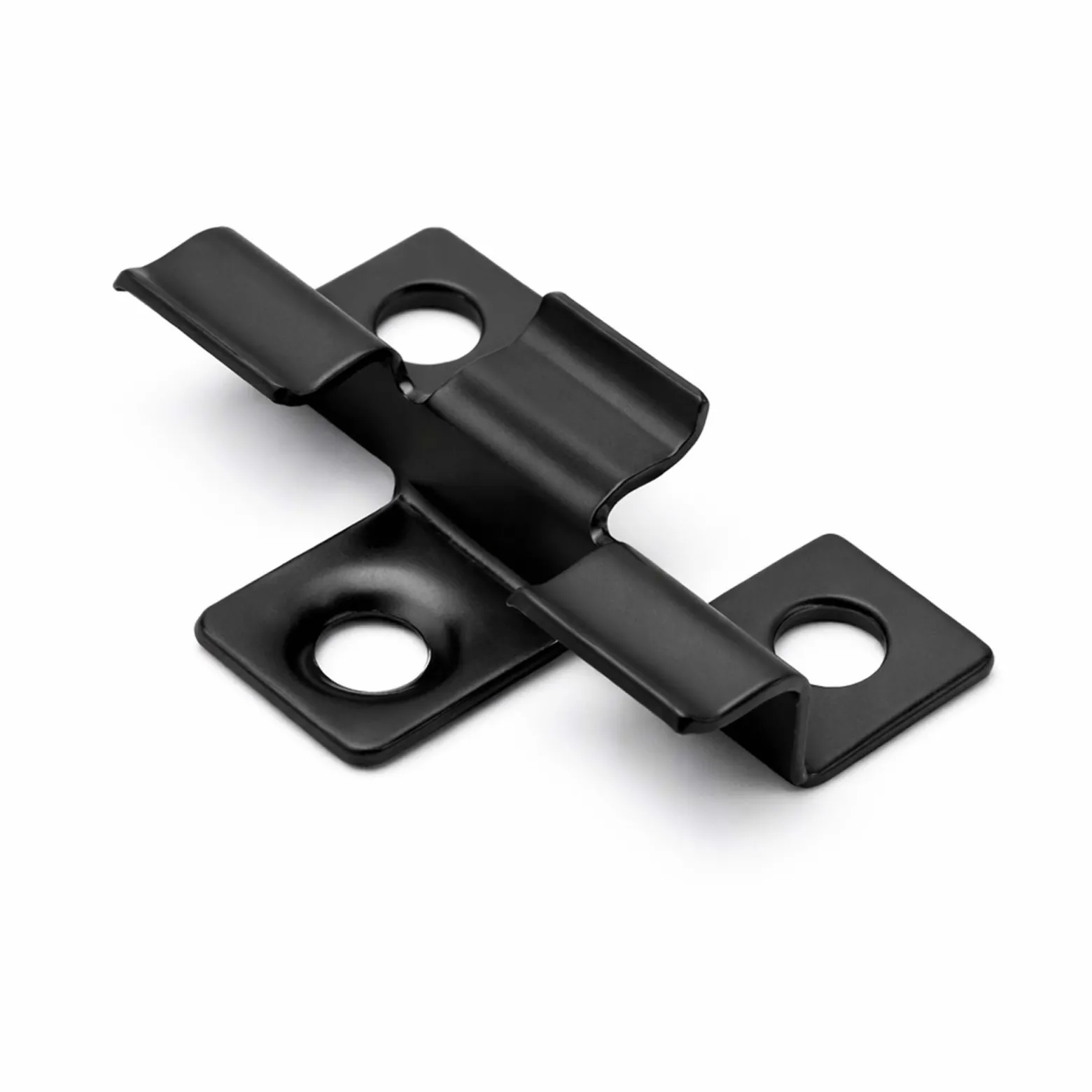 Wiltec 50x Edelstahl Clips 6mm Terrassendielen Montage, für 6mm Seitennut, Befestigungsklammer aus Edelstahl, schwarz