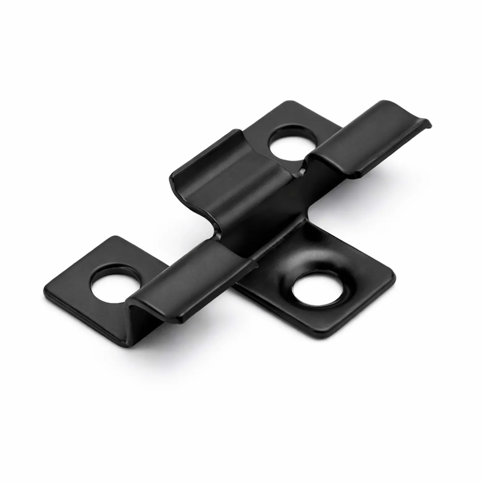 Wiltec 50x Edelstahl Clips 6mm Terrassendielen Montage, für 6mm Seitennut, Befestigungsklammer aus Edelstahl, schwarz