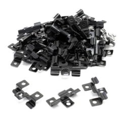 Wiltec 50x Edelstahl Clips 6mm Terrassendielen Montage, für 6mm Seitennut, Befestigungsklammer aus Edelstahl, schwarz