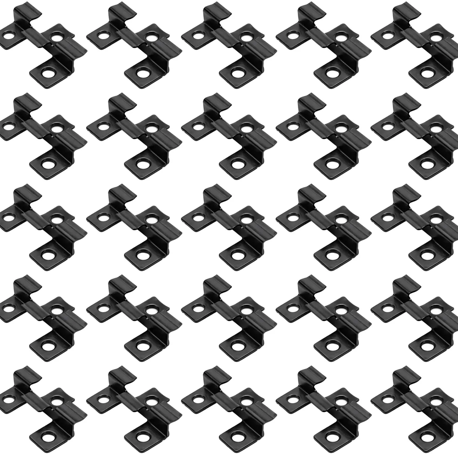 Wiltec 50x Edelstahl Clips 6mm Terrassendielen Montage, für 8mm Seitennut, Befestigungsklammer aus Edelstahl, schwarz
