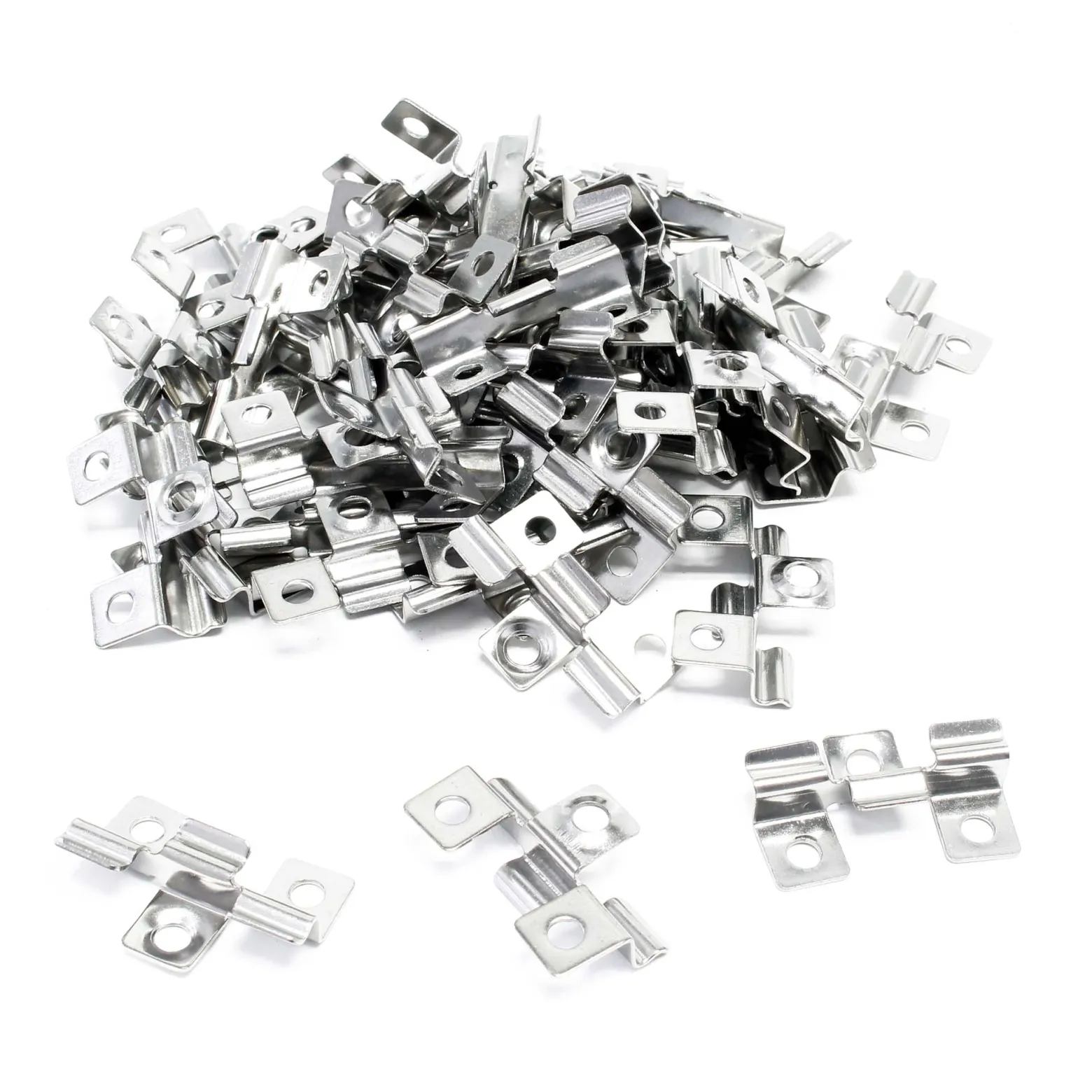 Wiltec 50x Edelstahl Clips 7mm Terrassendielen Montage, für 7mm Seitennut, Befestigungsklammer aus Edelstahl