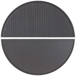 Wiltec 2x Gusseisen Grillplatte 49,8 x 24,3 x 1,5 cm, Gusseisenplatte für Grill mit guter Hitzespeicherung, Grillgitter für typische Grillstreifen auf Grillgut, Grillzubehör für BBQ