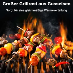Wiltec 2x Gusseisen Grillrost 49,8 x 24,3 x 0,9 cm, Gussrost für Grill mit guter Hitzespeicherung, Grillgitter für typische Grillstreifen auf Grillgut, Grillzubehör für BBQ