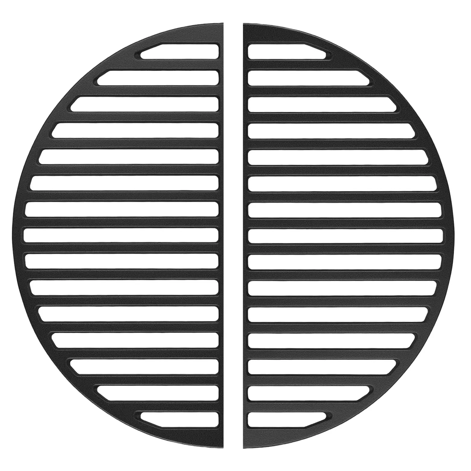 Wiltec 2x Gusseisen Grillrost 55 x 26,5 x 0,9 cm, Gussrost für Grill mit guter Hitzespeicherung, Grillgitter für typische Grillstreifen auf Grillgut, Grillzubehör für BBQ