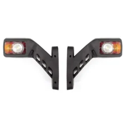 Wiltec 2x 4 LED Seitenleuchte 24V 3-farbige Positionsleuchte für Anhänger Begrenzungsleuchte für KFZ