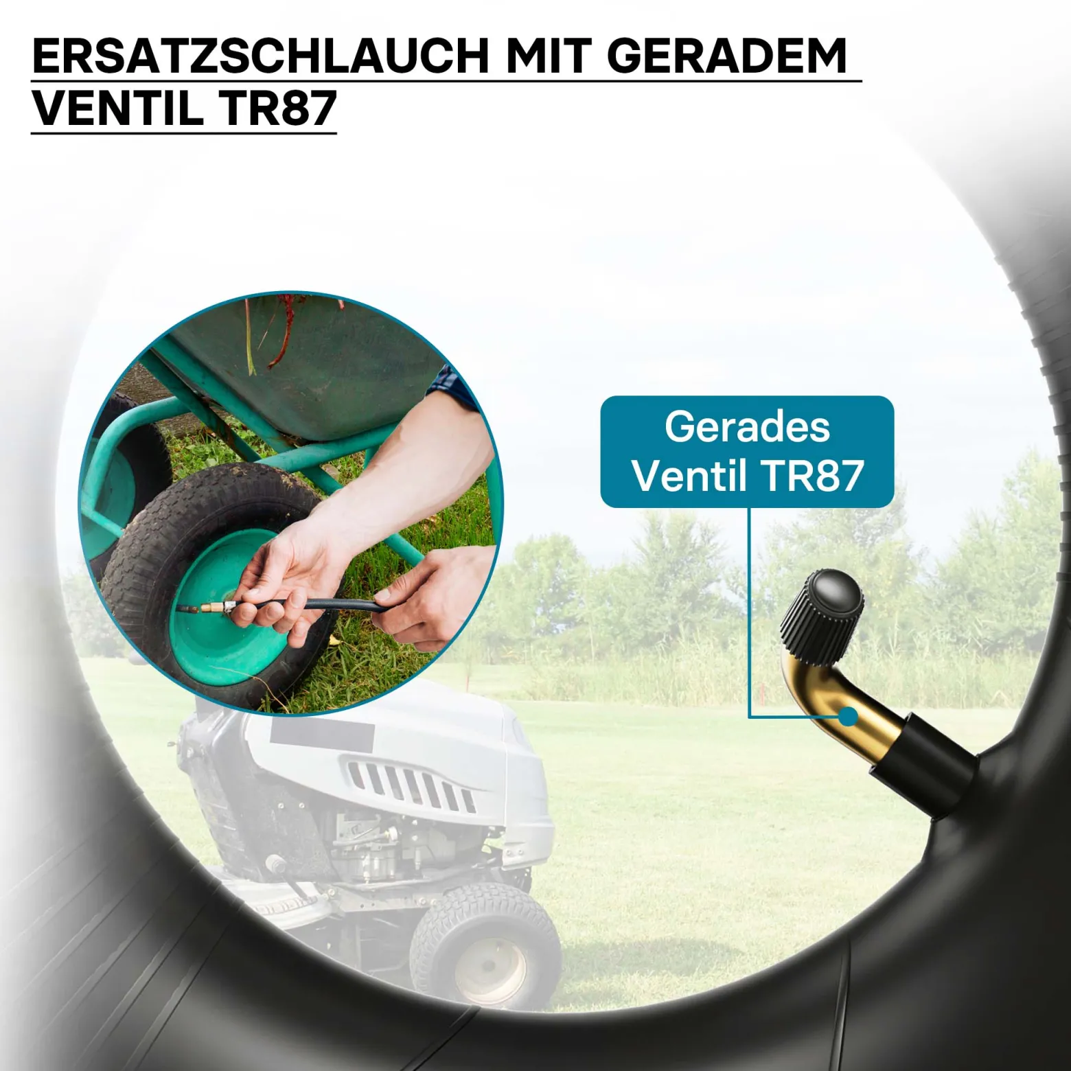 Wiltec 2x Luftschlauch Aufsitzmäher 13x5.00-8 Reifenschlauch Winkelventil Rasentraktor