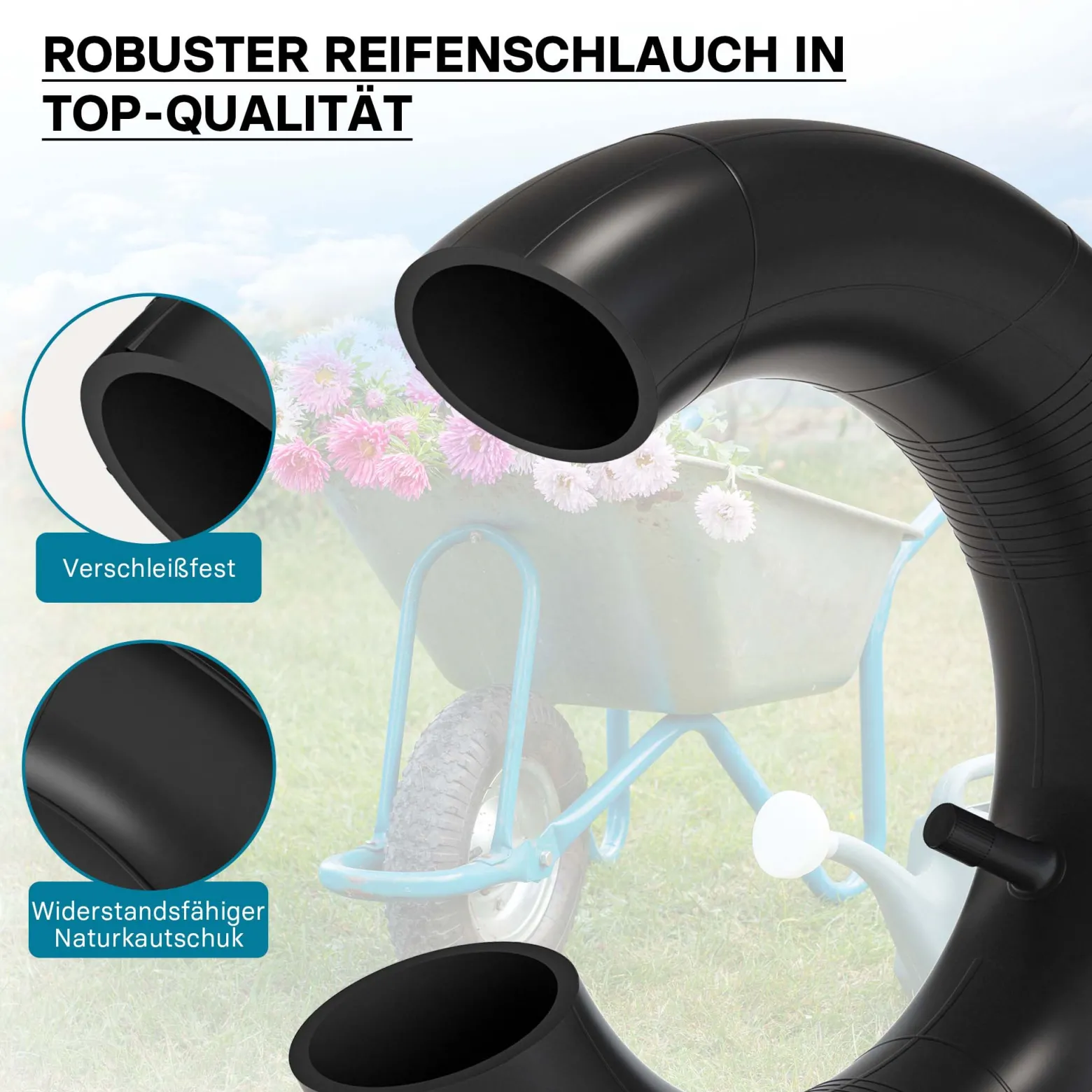 Wiltec 2x Luftschlauch Aufsitzmäher 11x3.50-4 Reifenschlauch Ventil gerade Rasentraktor