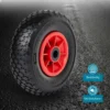 Wiltec 4x Rad 3.00-4 85 x 260 mm 90 kg, HT2046 Schubkarren Komplettrad mit Kunststofffelge, Winkelventil, Luftreifen für Sackkarre, Bollerwagen u.a .