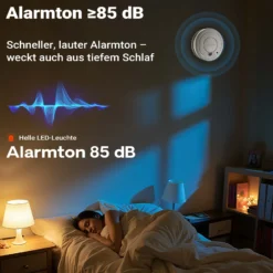 Wiltec 40x Rauchmelder mit 9-V-Batterie Set, Feuermelder mit HUSH-Funktion, zuverlässiger Brandschutzmelder mit 85 dB Schallleistung, fotoelektrischer Brandmelder, effektiver Brandschutz