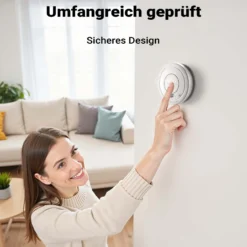 Wiltec 2x Rauchmelder mit 9-V-Batterie Set, Feuermelder mit HUSH-Funktion, zuverlässiger Brandschutzmelder mit 85 dB Schallleistung, fotoelektrischer Brandmelder, effektiver Brandschutz