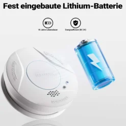 Wiltec 40x Rauchmelder Set mit fest verbauter Batterie 3 V, 10 Jahre wartungsfrei, Feuermelder mit HUSH-Funktion, zuverlässiger Brandschutzmelder 85 dB, effektiver Brandschutz