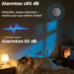 Wiltec 120x Rauchmelder Set mit fest verbauter Batterie 3 V, 10 Jahre wartungsfrei, Feuermelder mit HUSH-Funktion, zuverlässiger Brandschutzmelder 85 dB, effektiver Brandschutz