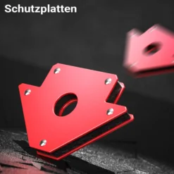 Wiltec 2x Schweißmagnet 32 kg Haftkraft, 190 x 120 x 26 mm Schweißwinkel mit 45°, 90° und 135°, Schweißzubehör Magnetwinkel hält Werkstücke zusammen