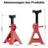 Wiltec 2 x Unterstellbock höhenverstellbar je 3 t Tragkraft, Stützböcke Hubhöhe 29-42,5 cm, Autobock mit Gummischutz, KFZ Bock mit Sicherungssplint