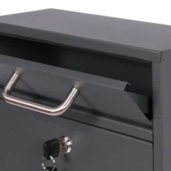 2x2 Briefkasten V53 Anthrazit Postkasten abschließbarer Wandbriefkasten mit Sichtschlitzen