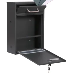 2x2 Briefkasten V53 Anthrazit Postkasten abschließbarer Wandbriefkasten mit Sichtschlitzen