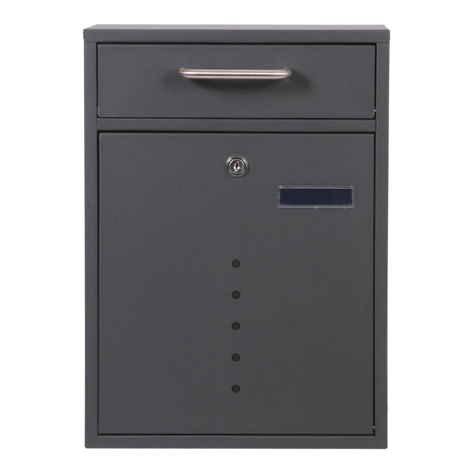 2x2 Briefkasten V51 in Anthrazit Postkasten abschließbarer Wandbriefkasten mit Sichtfenstern