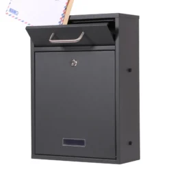 2x3 Briefkasten V52 in Anthrazit Postkasten abschließbarer Wandbriefkasten mit Namensschild