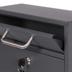 2x3 Briefkasten V52 in Anthrazit Postkasten abschließbarer Wandbriefkasten mit Namensschild