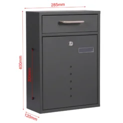 2x3 Briefkasten V51 in Anthrazit Postkasten abschließbarer Wandbriefkasten mit Sichtfenstern