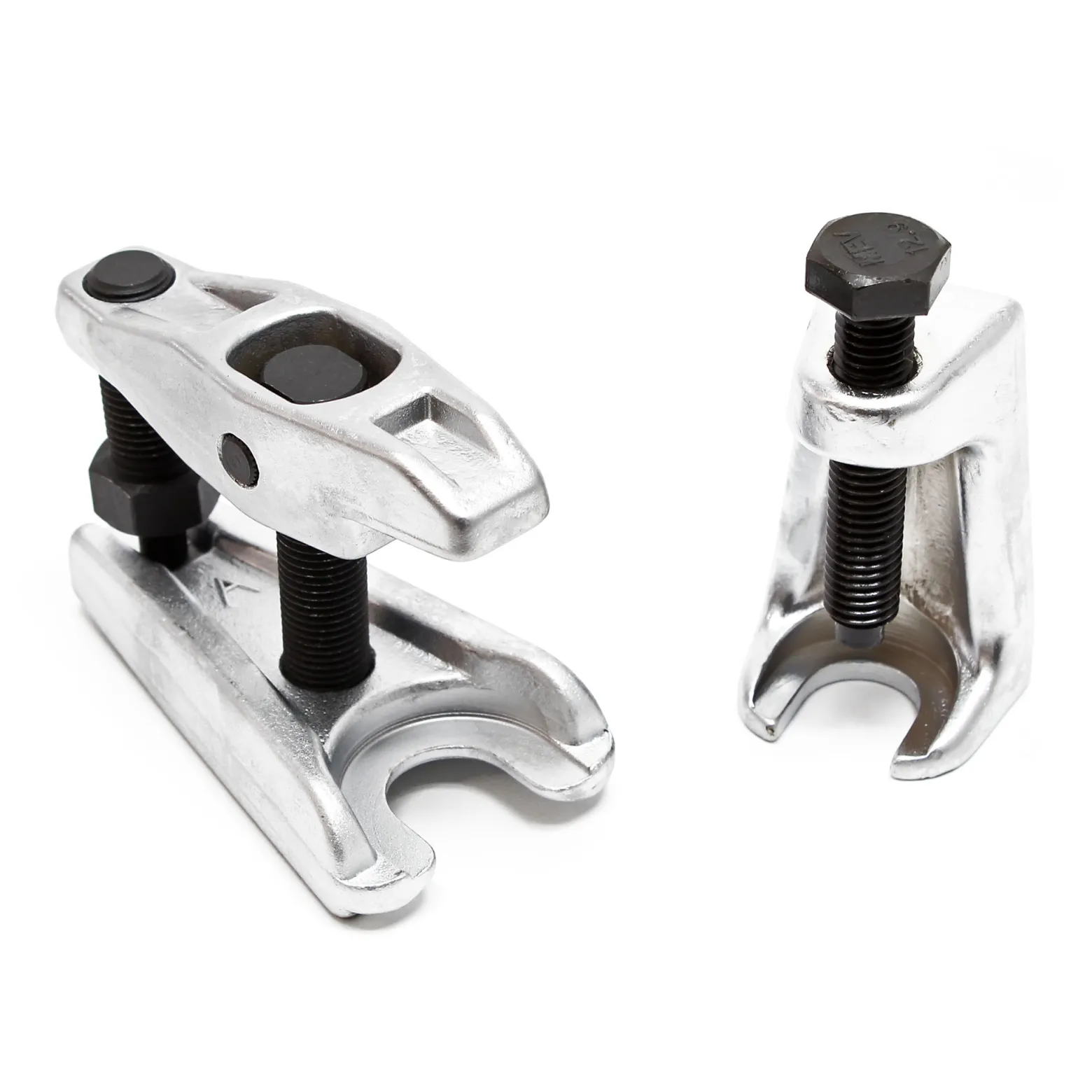 XPOtool Federspanner Satz 4-tlg. 355 mm aus Stahl, mit Kugelgelenkabzieher Montagespanner Audrücker, für Pkw Tuning Tieferlegung, Spannwerkzeug
