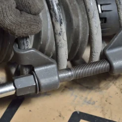 XPOtool Federspanner Satz 4-tlg. 355 mm aus Stahl, mit Kugelgelenkabzieher Montagespanner Audrücker, für Pkw Tuning Tieferlegung, Spannwerkzeug