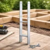 XPOtool Pfostenträger feuerverzinkt 4 Stück 71 x 600mm, H-Anker aus Carbonstahl, Pfostenanker mit Bohrlöchern M10 x 90, Pfostenschuh mit 2 Verstrebungen