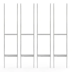 XPOtool Pfostenträger feuerverzinkt 4 Stück 71 x 600mm, H-Anker aus Carbonstahl, Pfostenanker mit Bohrlöchern M10 x 90, Pfostenschuh mit 2 Verstrebungen