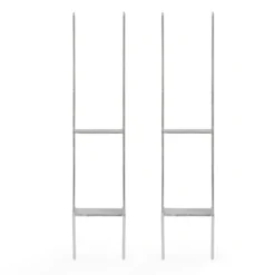 XPOtool Pfostenträger feuerverzinkt 2 Stück 71 x 600mm, H-Anker aus Carbonstahl, Pfostenanker mit Bohrlöchern M10 x 90, Pfostenschuh mit 2 Verstrebungen